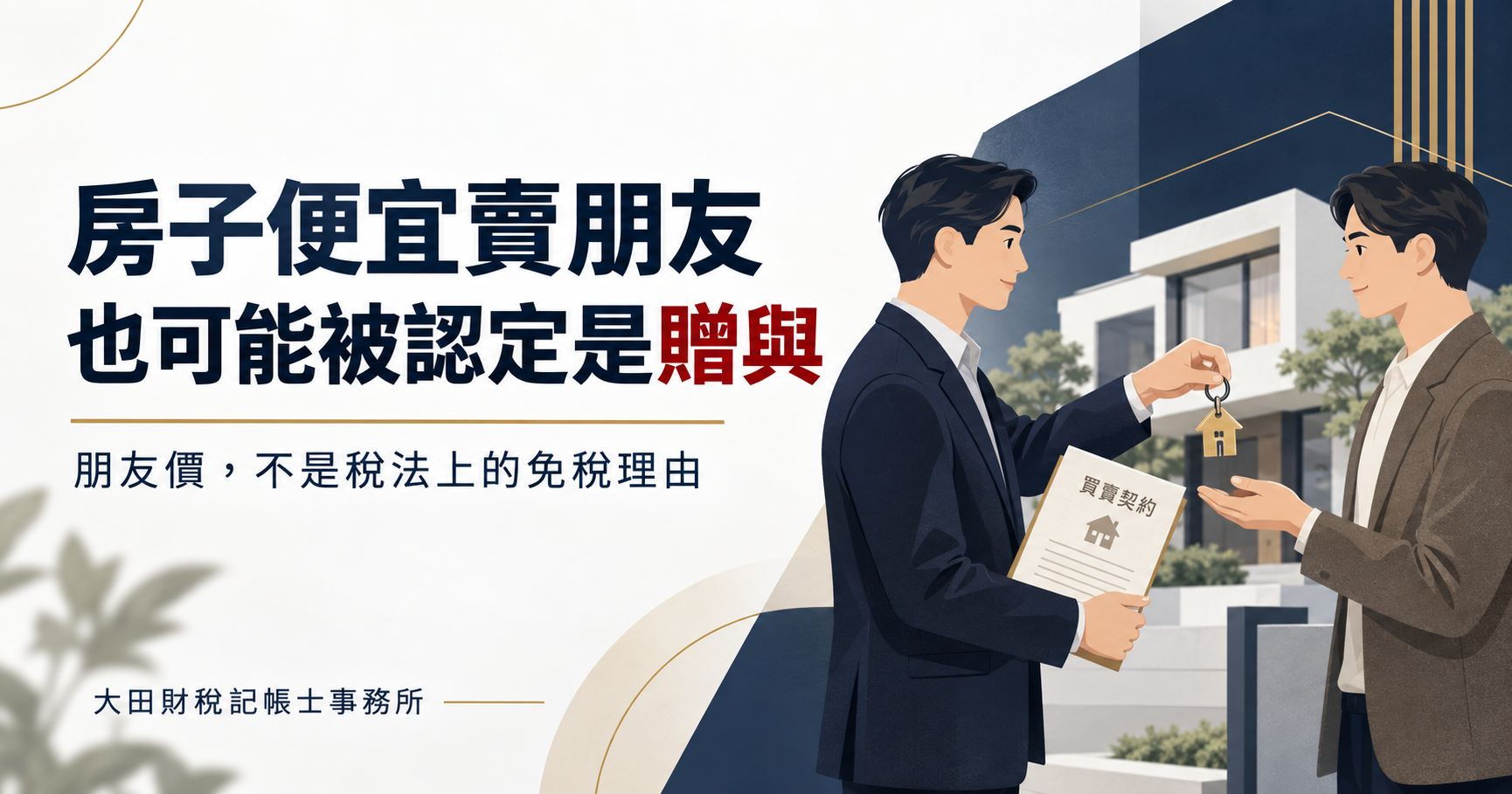 房子便宜賣給朋友，也可能被認定是贈與